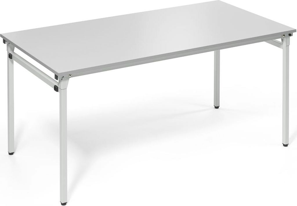 Klapptisch 4-Fuß 1.600x800mm Gestell lichtgrau Platte lichtgrau