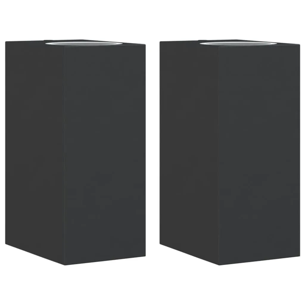 Lampes d'extérieur murales en aluminium noir vidaXL - Étanches IP44