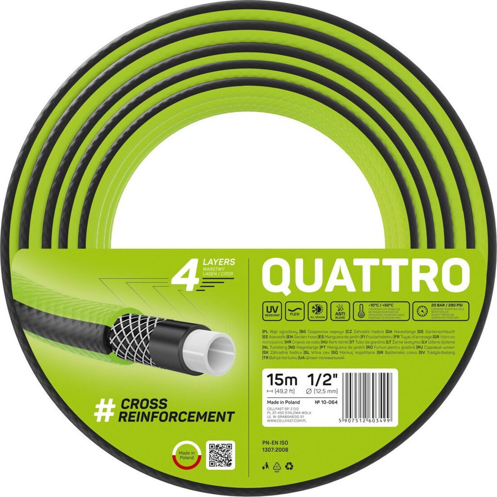 Cellfast Quattro Tubo da giardino da 1/2 pollice 15m Immagine del prodotto 