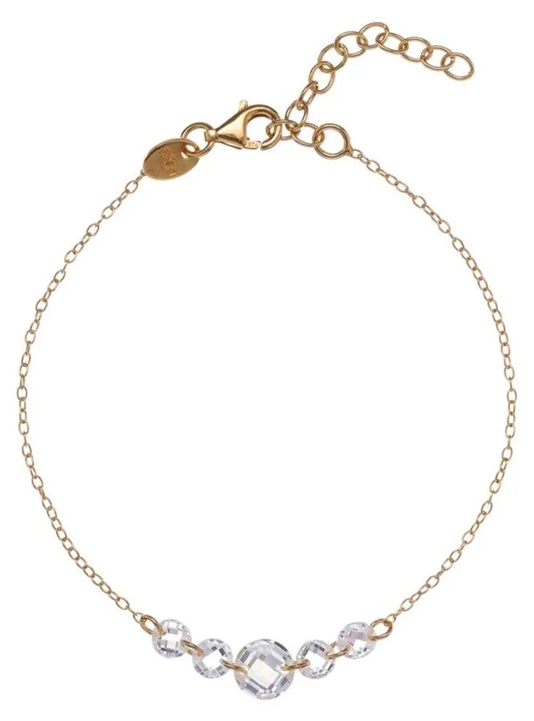Bracelet chic plaqué or et zircons pour mariage et soirée femme