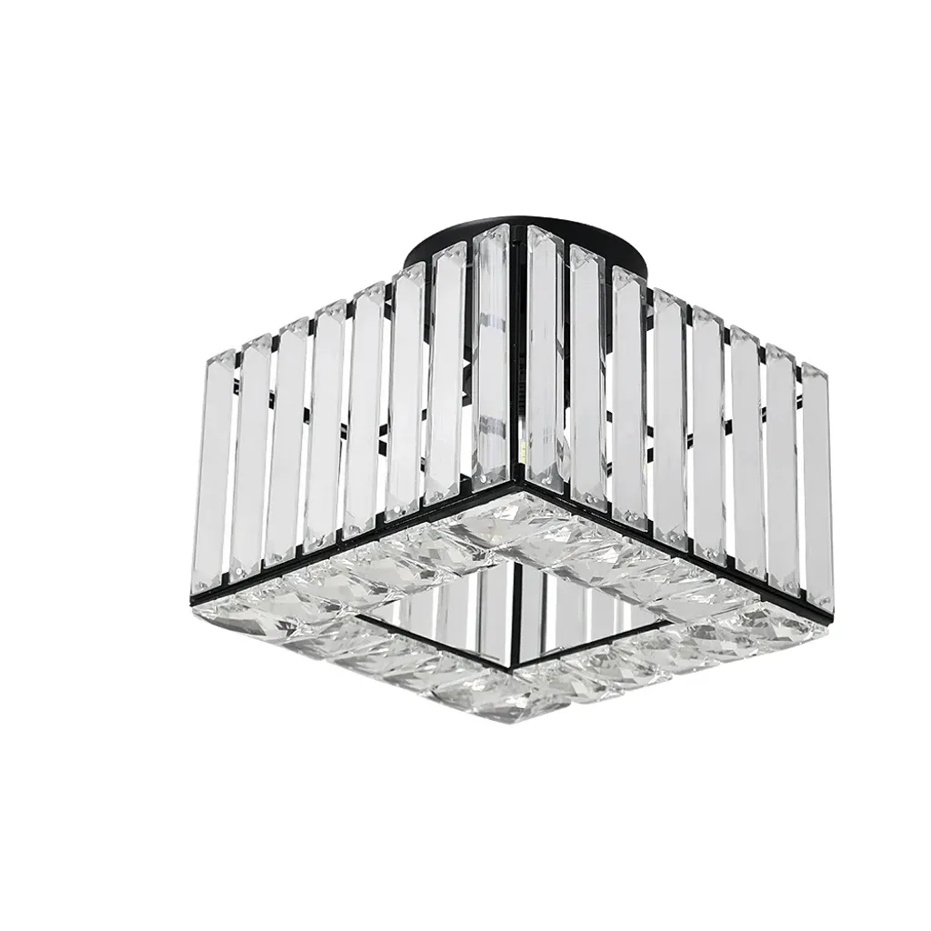 Plafonnier cristal moderne noir pour remplacer un luminaire terne