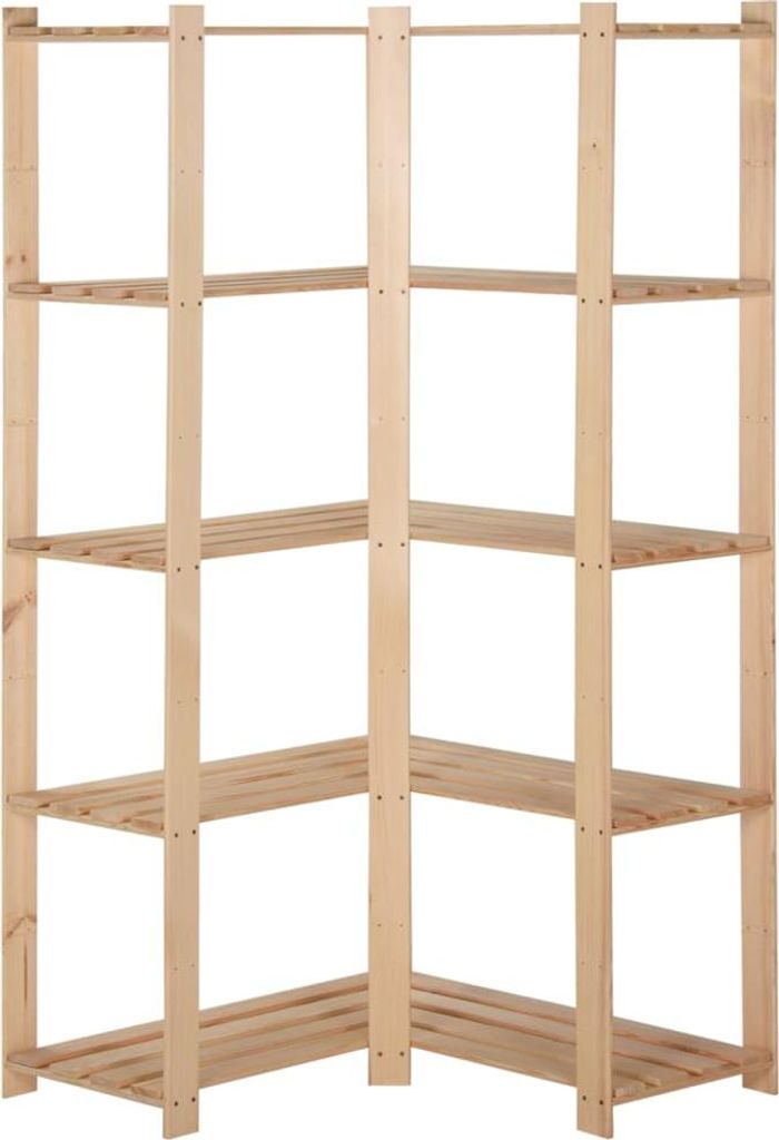 vidaXL Rohový úložný regál s 5 policemi 82,5x82,5x170 cm Obrázek produktu 