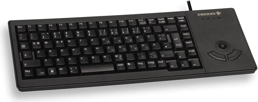 Clavier Compact XS Trackball Cherry G84-5400 USB Idéal pour Rack et Serveur
