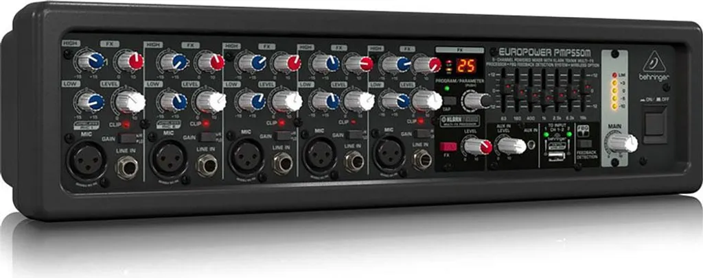 Table de mixage Behringer PMP550M idéale pour chant et conférence