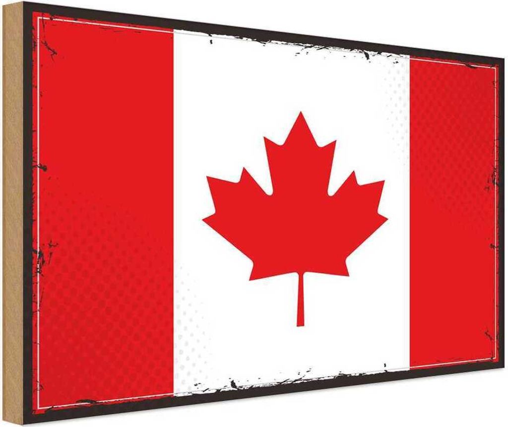 vianmo Holzschild 30x40 cm Kanadas Retro Canada Flagge Fahne Wappen