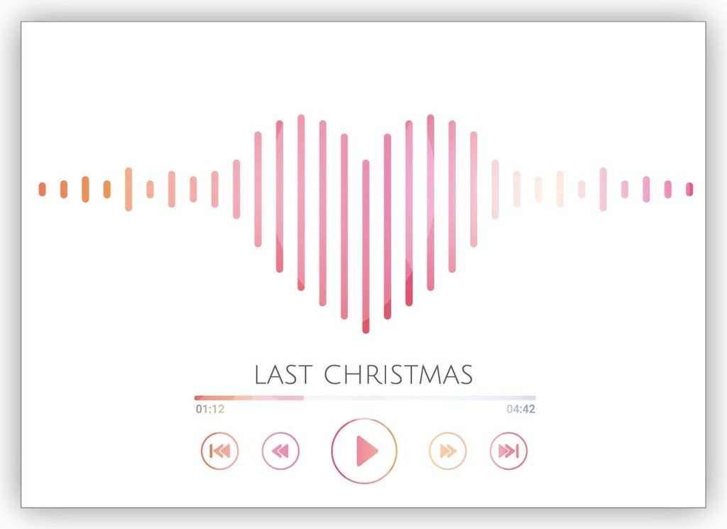 Tolle Liebesskarte mit Herz Sound Optik: Last Christmas