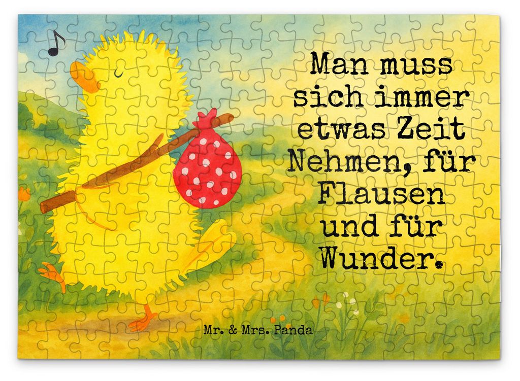 Mr. & Mrs. Panda Puzzle Küken Wander Design 192 Teile - Weiß - Geschenk, Frohe Ostern, Puzzlespiel, Legespiel, Zeit, Weltenbummler, Osterei, 300,...