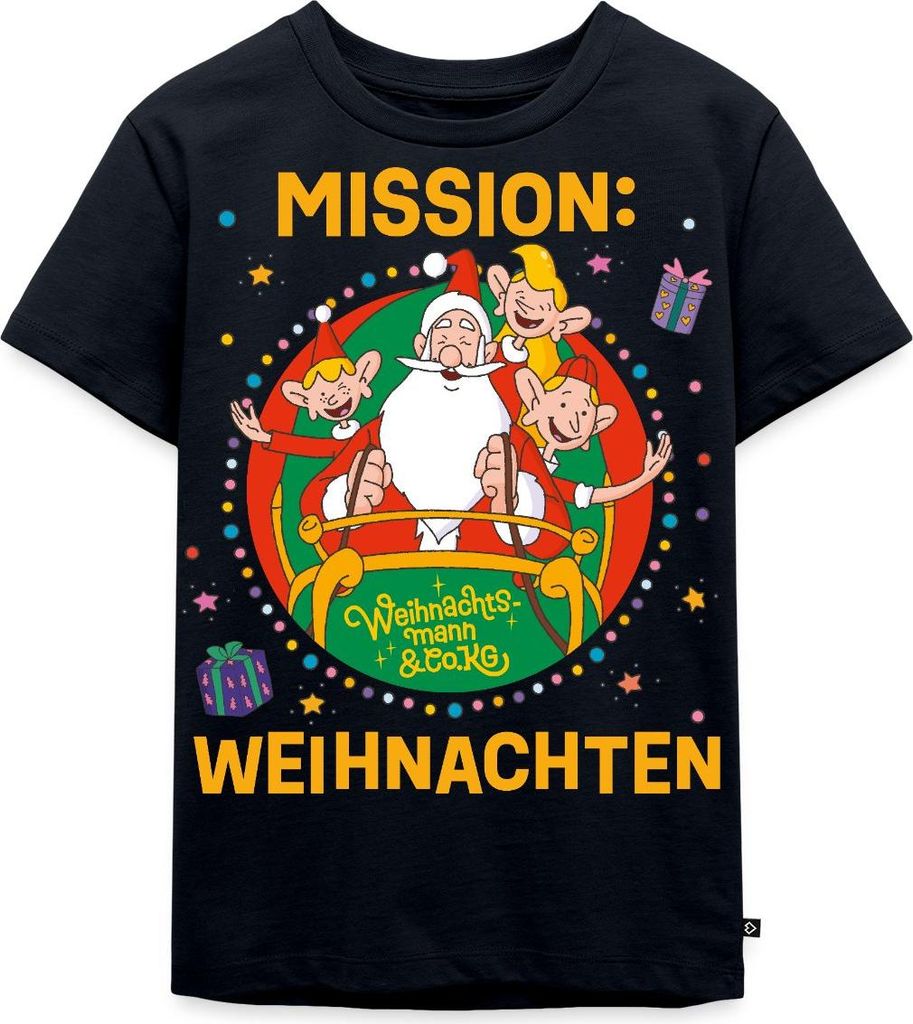 Spreadshirt Weihnachtsmann & Co. KG Mission Weihnachten Kinder Premium T-Shirt, 110/116 (4 Jahre), Navy