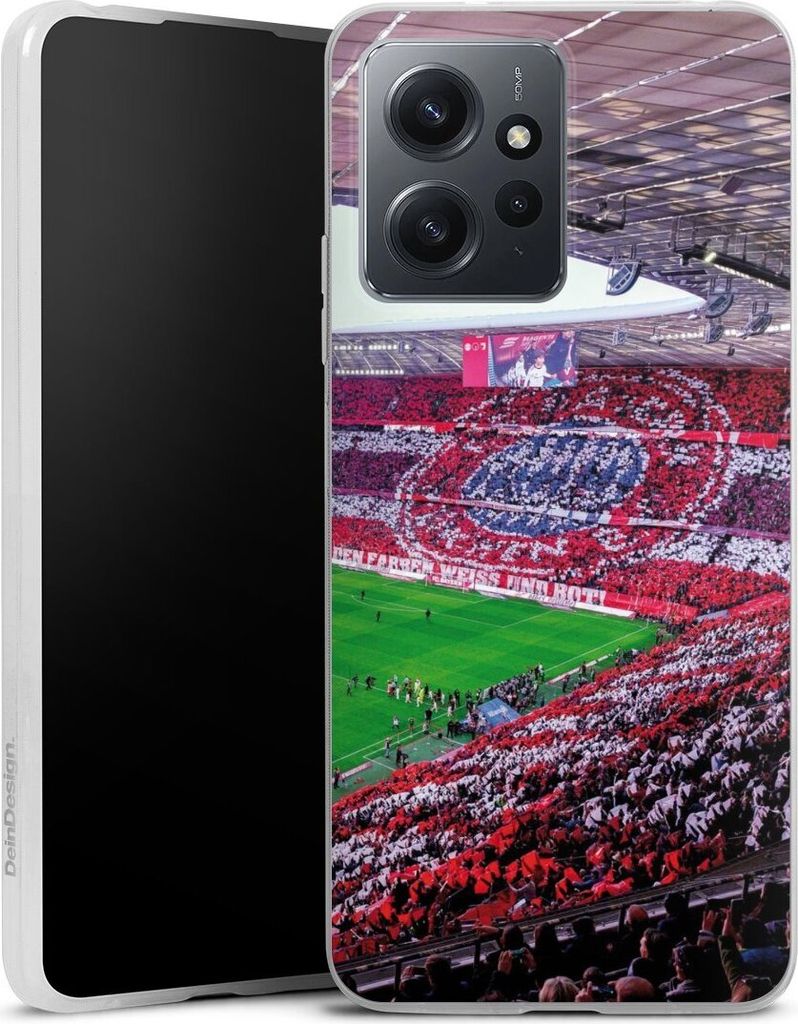 DeinDesign Slim Hülle für Xiaomi Redmi Note 12 4G Silikon Case Ultra Dünn Handyhülle FC Bayern München FCB Stadion