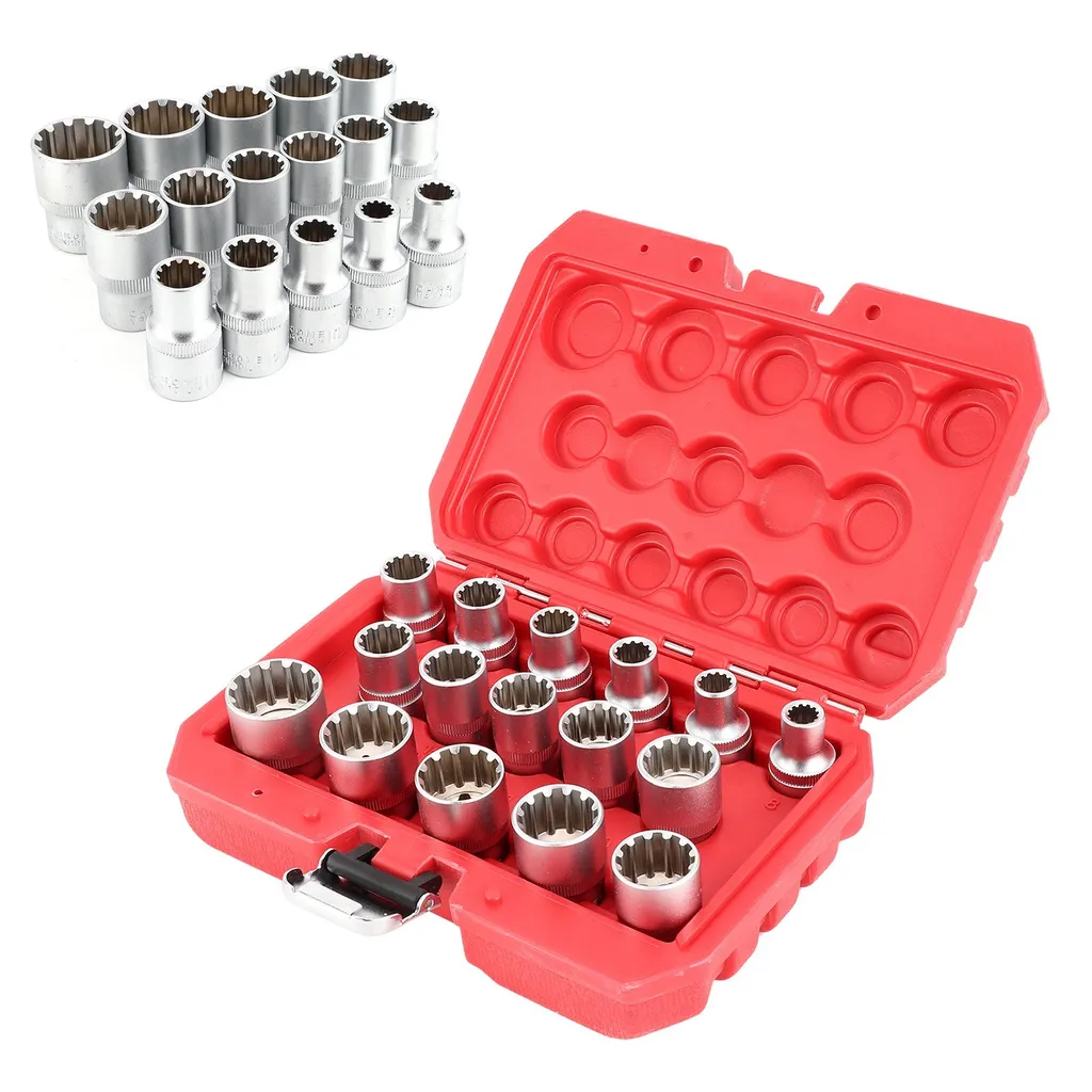 Douilles cannelées métriques 1/2 pouce Spline Socket en acier forgé noir