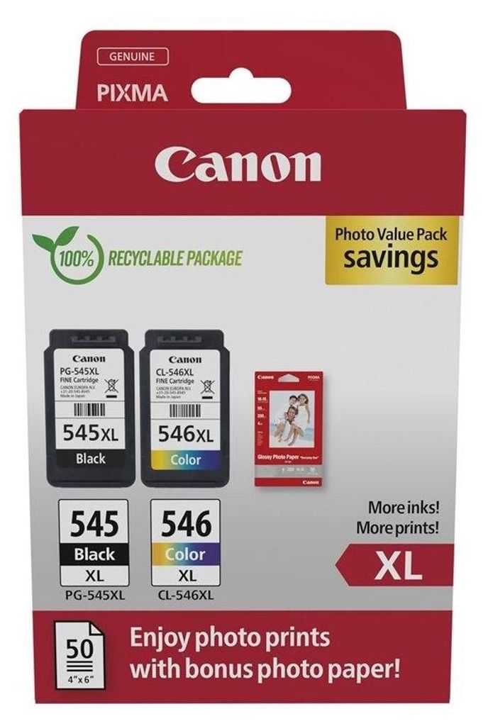 The image shows the packaging of a Canon ink cartridge value pack.