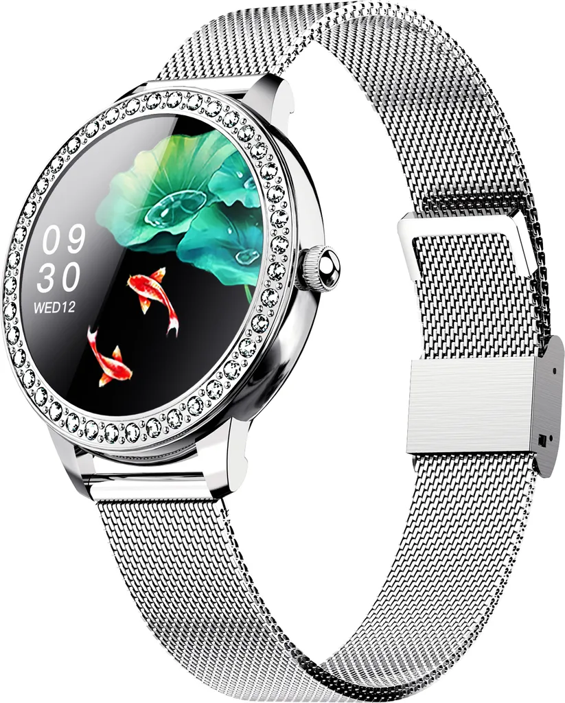 Montre fitness femme Silver à écran HD : suivi cardio et sommeil complet
