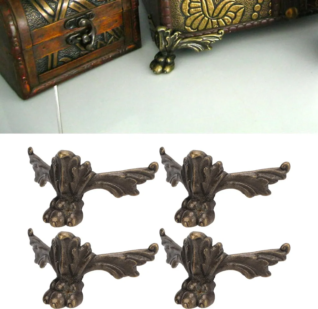 Piedini Vintage a Pipistrello in Legno per Mobili Chic - 4 Pezzi - 2
