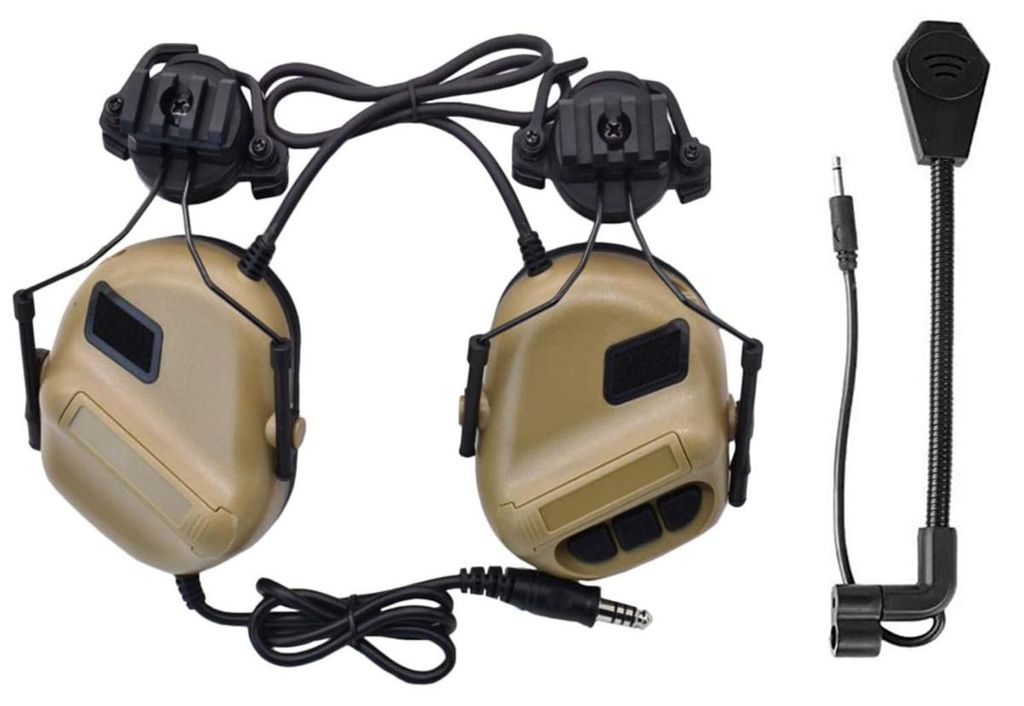 Schutzhelm-Headset, Gehörschutzkapseln mit Geräuschunterdrückung, Schallverstärkung und abnehmbarem Mikrofon