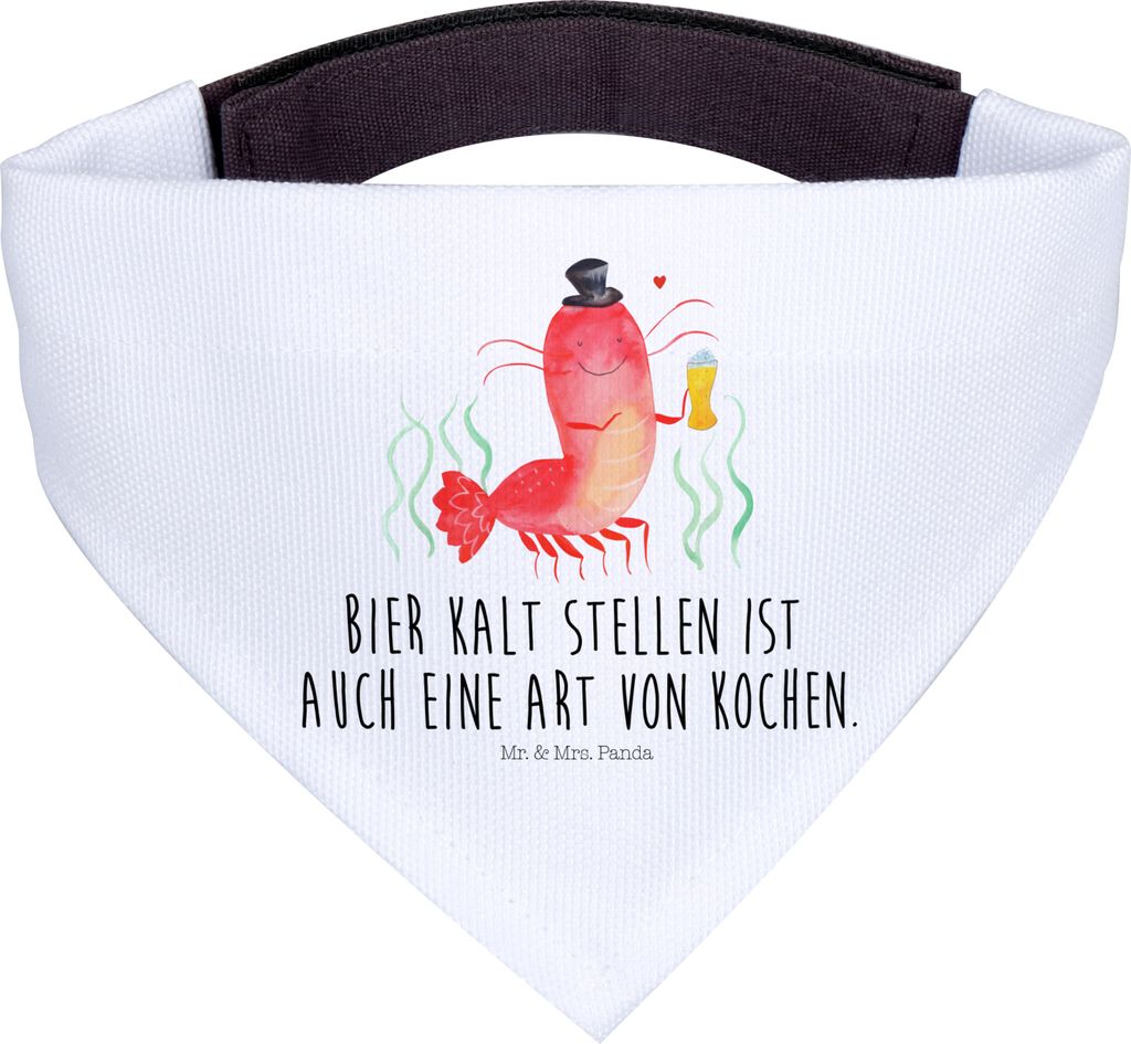 Mr. & Mrs. Panda Halstuch Hummer Weizen - Weiß - Geschenk, Bier, Hund, Wirtschaft, Für Hunde, Gasthaus, Hundehalstuch, Hunde-Halstuch, Junggesell...