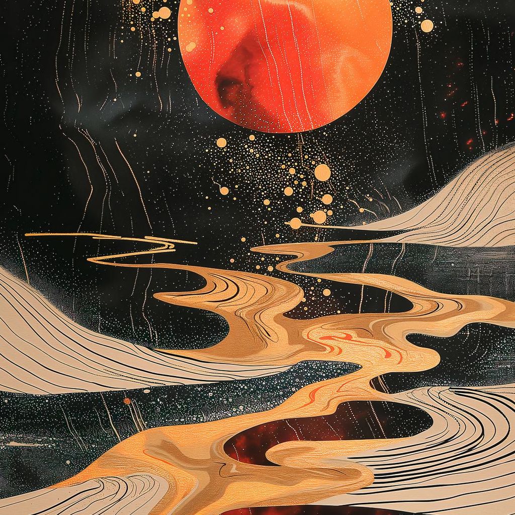 Plakat 40x40cm Planetarischer Tanz
