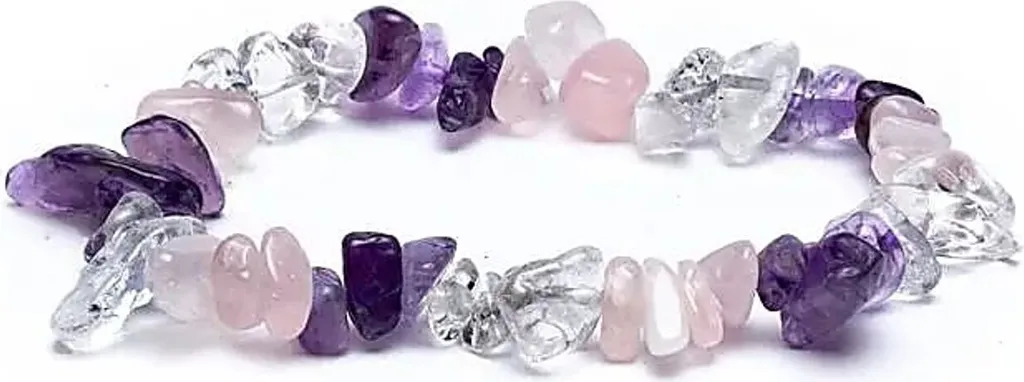 Bracelet en Pierres Chips Dorées et Triangle - Set de 3 Bijoux Mode