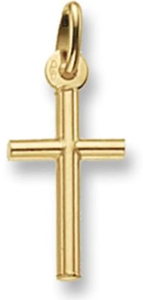 Bijou Pendentif Croix Classique en Or Jaune 9 Carats pour Femme