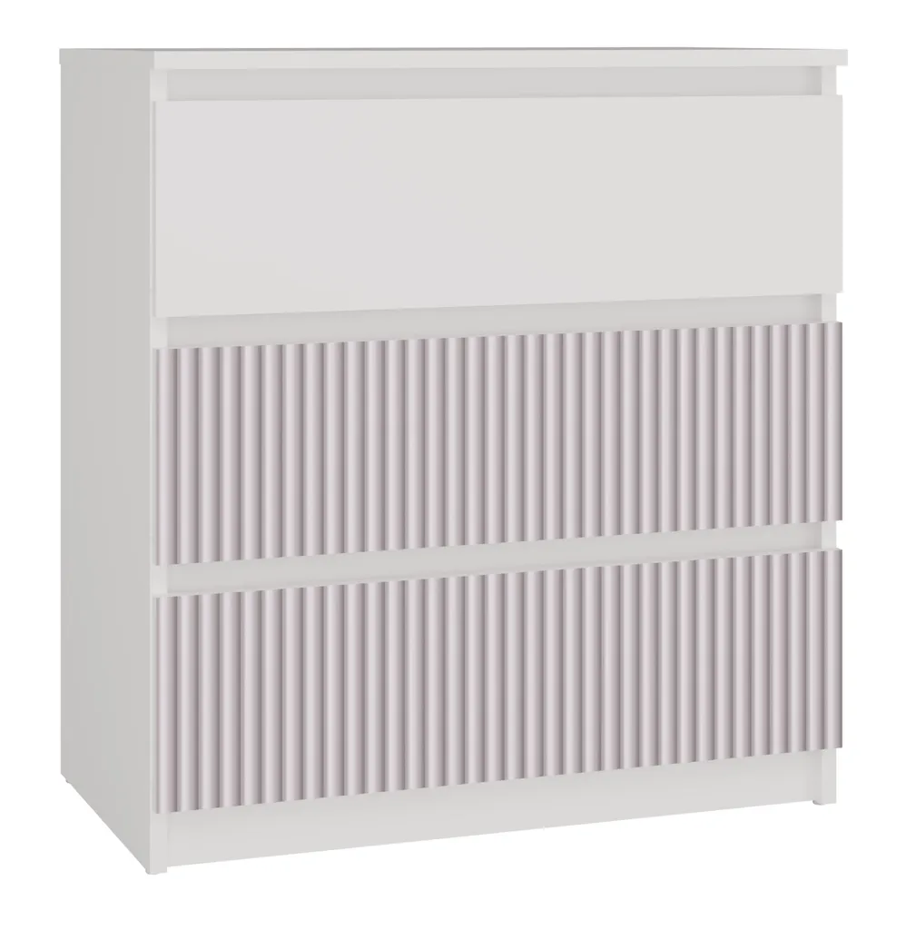 Offerta Cassettiera DUSTER Bianco Rosa | Mobile Camera Bambini 70cm