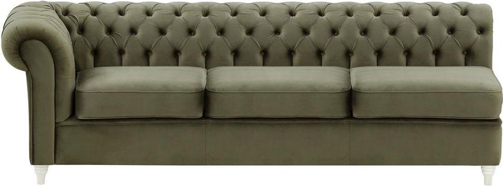 Chesterfield Modul - Dreisitziges Seitenelement, links (3L)-Velluto 19-white