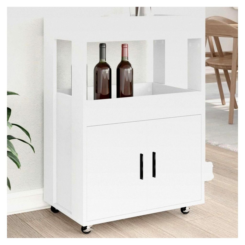 Barwagen Weiß 60x39,5x89cm Holzwerkstoff