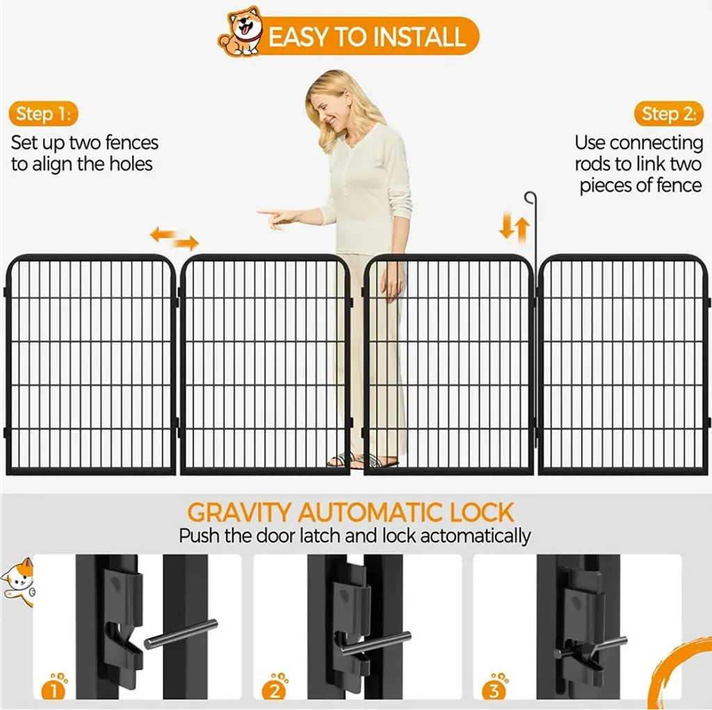 Box da Esterno 614023 Nero Pieghevole Altezza 80 cm | Recinto per Cani - 13