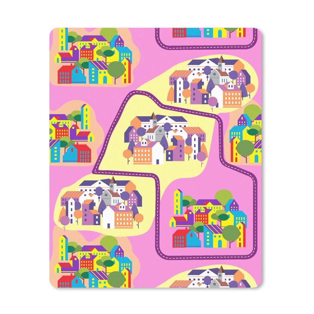 MuchoWow Mauspad Mousepad Skyline - Muster - Rosa 30x40 cm - Mousepads - Maus Mat - Pad - Mausunterlage - Mausmatten