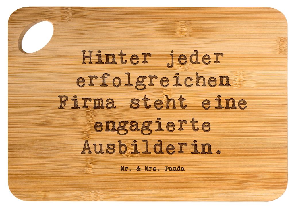 Mr. & Mrs. Panda Hackbrett Spruch Engagierte Ausbilderin - Transparent - Geschenk, Frühstücksbrettchen, Ausbildungsqualität, Handwerk, Berufe, B...