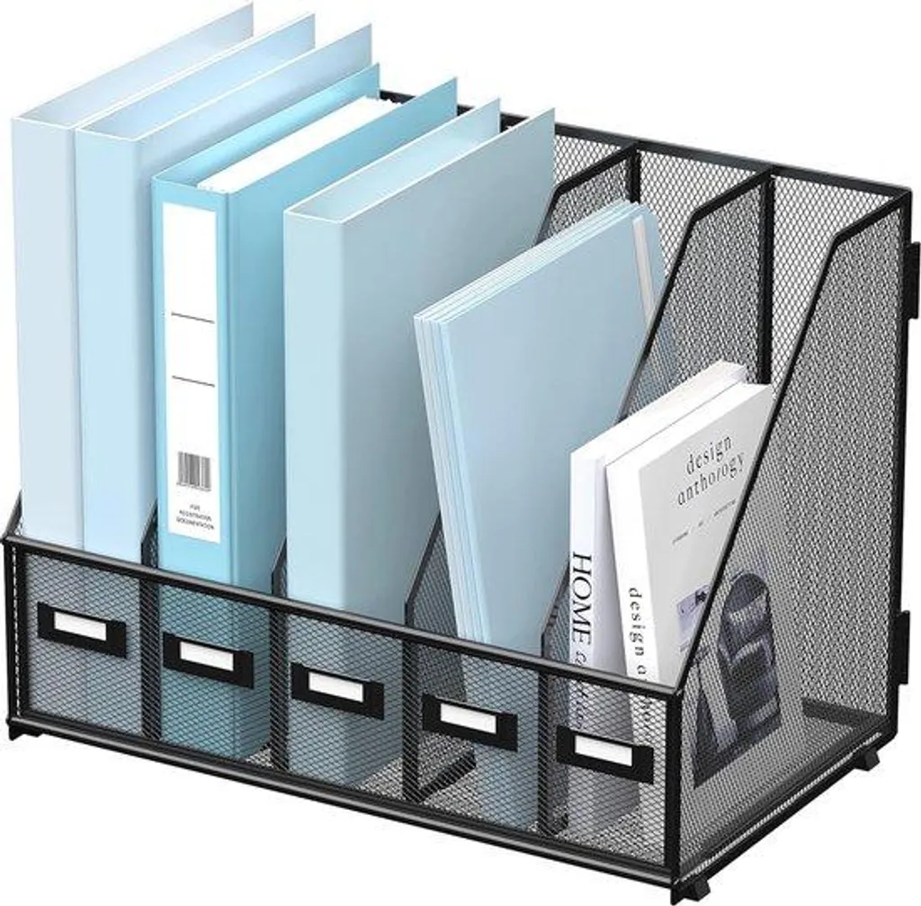 Organiseur de bureau métal : fini le désordre avec 5 compartiments