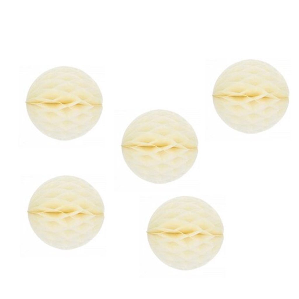 5pcs 6 Zoll Feste Farbpapierpapierpompom Ball Hanging Wedding Party Decor-Beige