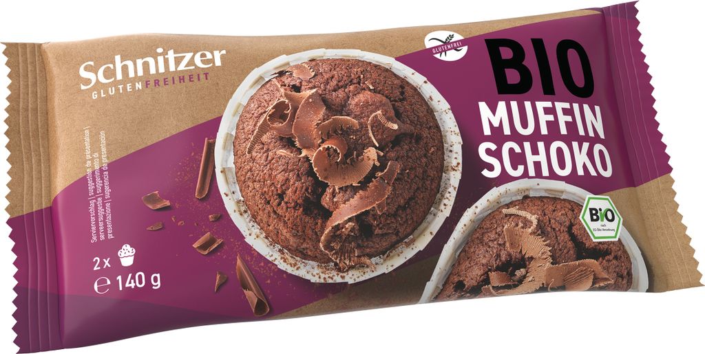 Glutenfreie Muffins mit dunkler Schokolade  140 g Schnitzer Produktbild 