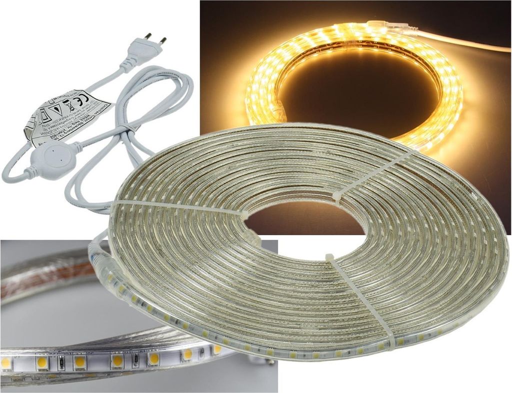 ChiliTec 21156 LED-Stripe "Ultra-Bright" 230V, 10m 600 Lumen/Meter, warmweiß