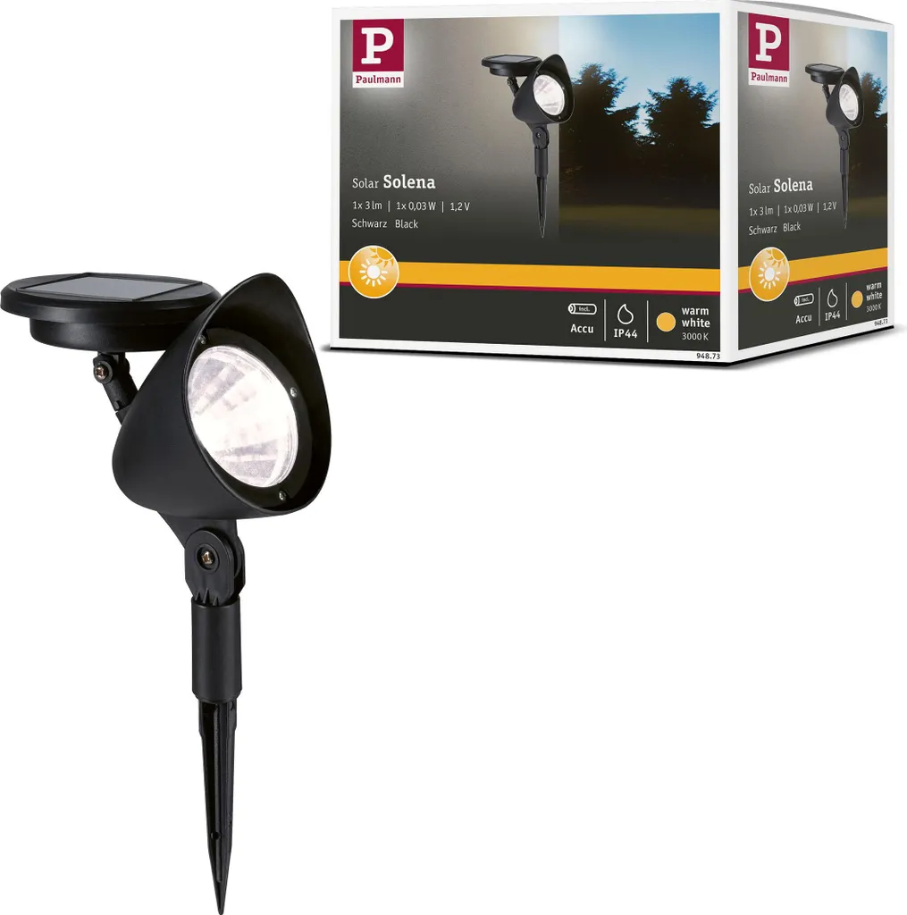 Faretto Solare LED Paulmann Solena 3000K | Design Black Outdoor