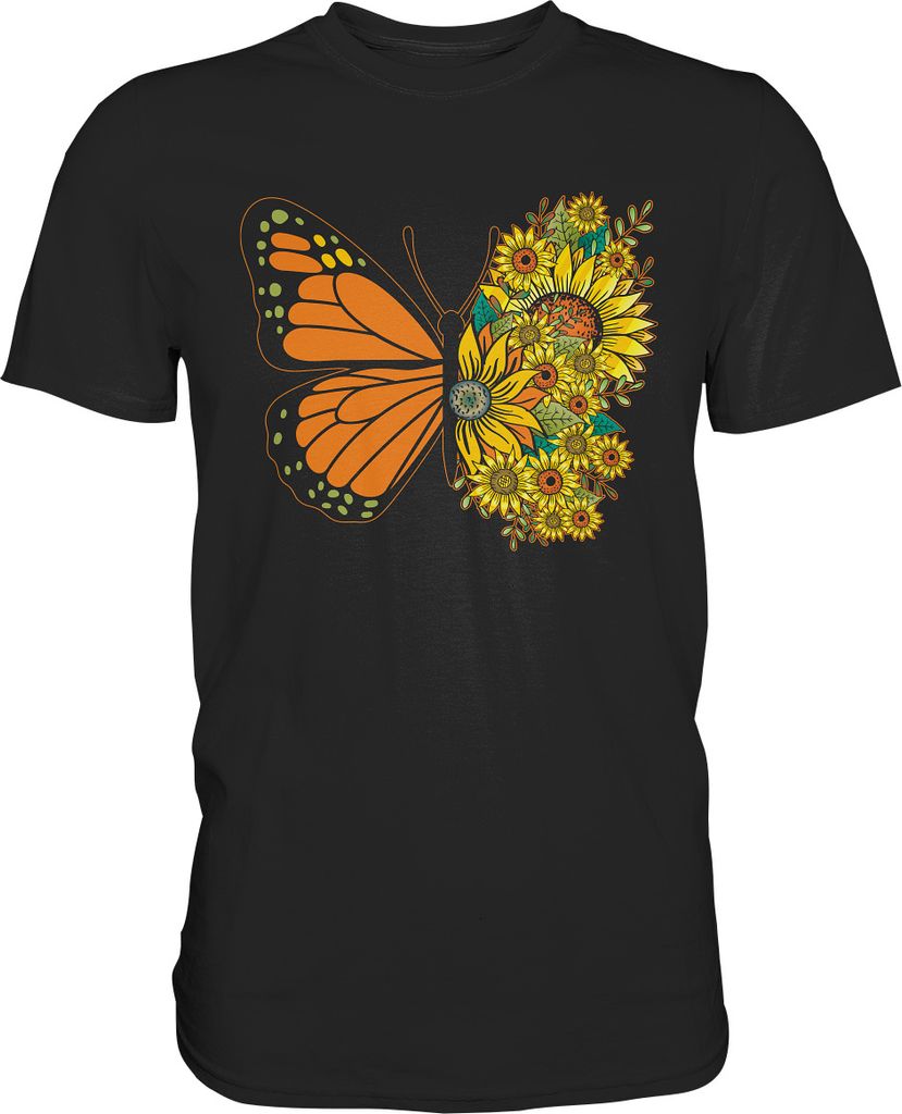 Schmetterling Sonnenblumen T-Shirt Garten Gärtner Geschenk Produktbild 