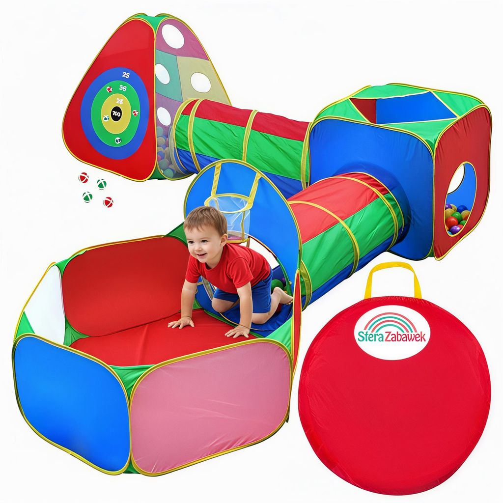 Kinder Spielzelt 3in1 mit Tunnel, Bällebad, Pop-Up Zelt, Produktbild 