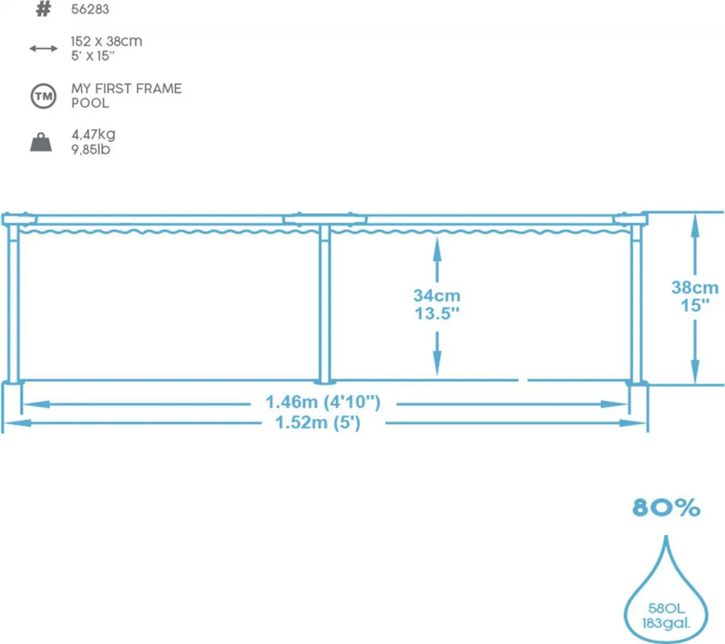 Piscine Enfant 152 cm Bestway My First Frame Pool à Structure Acier - 19