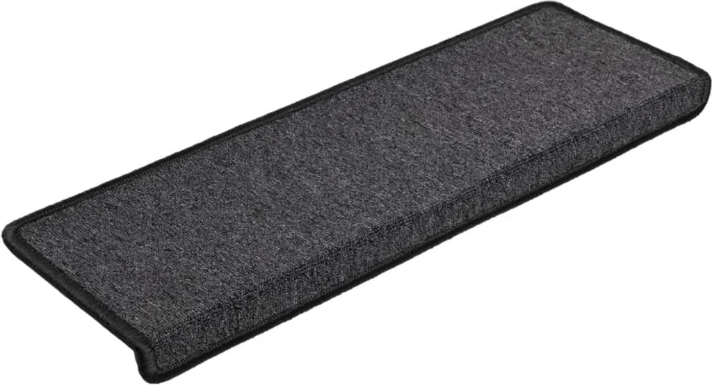 Tapis d'escalier 15 pcs 65x21x4 cm Anthracite Bord rectangulaire Pro