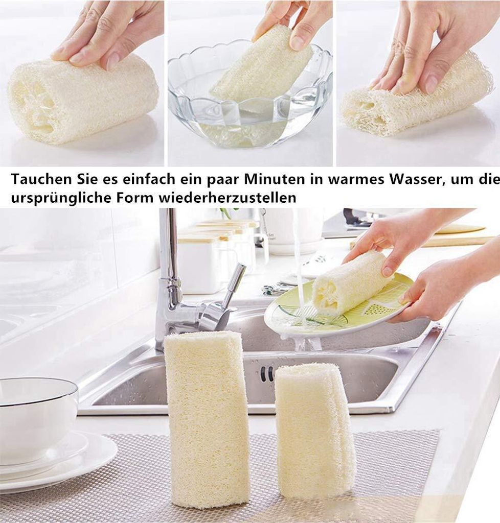 6 Stücke  Natürliche Luffa, Luffa-Schwamm Spa Peeling Produktbild 6