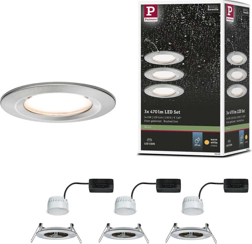 Paulmann LED Einbauleuchte Nova Basisset starr Produktbild 