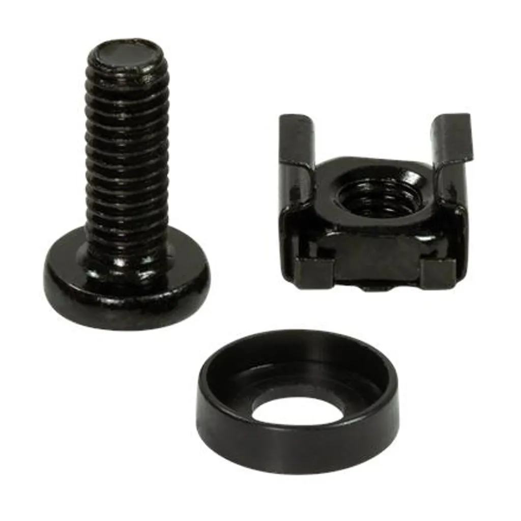 LogiLink AC116 Kit Montaggio M6 50 Pezzi per Rack 19" - Viti e Dadi Neri - 4