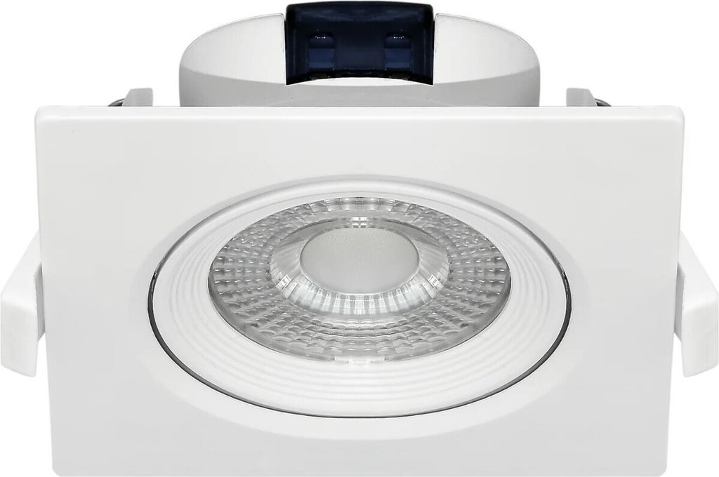 LED 5W COB Einbaustrahler 38° Grad Schwenkbar 90x90mm Eckig Kaltweiß Spot Einbauleuchte 380 Lumen Deckenleuchte Weiß