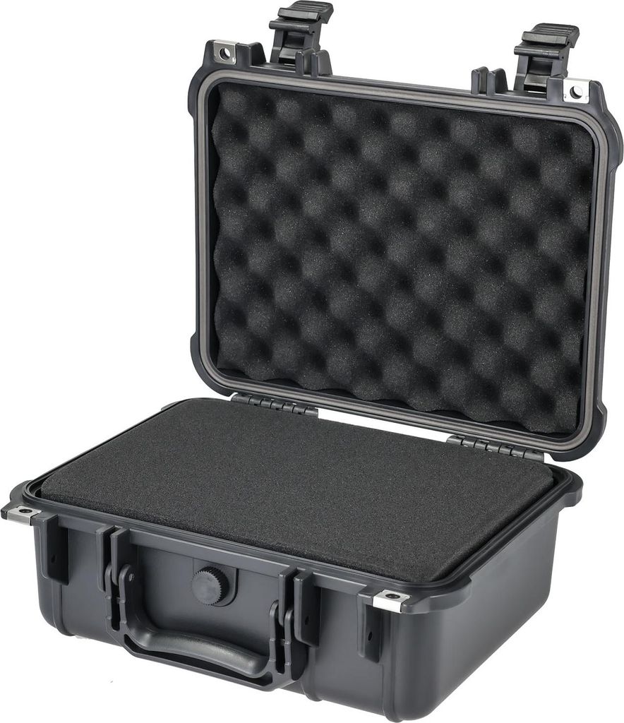 HMF ODK100 Outdoor-Fotokoffer mit Rasterschaumstoff, 34 x 29,5 x 15,5 cm