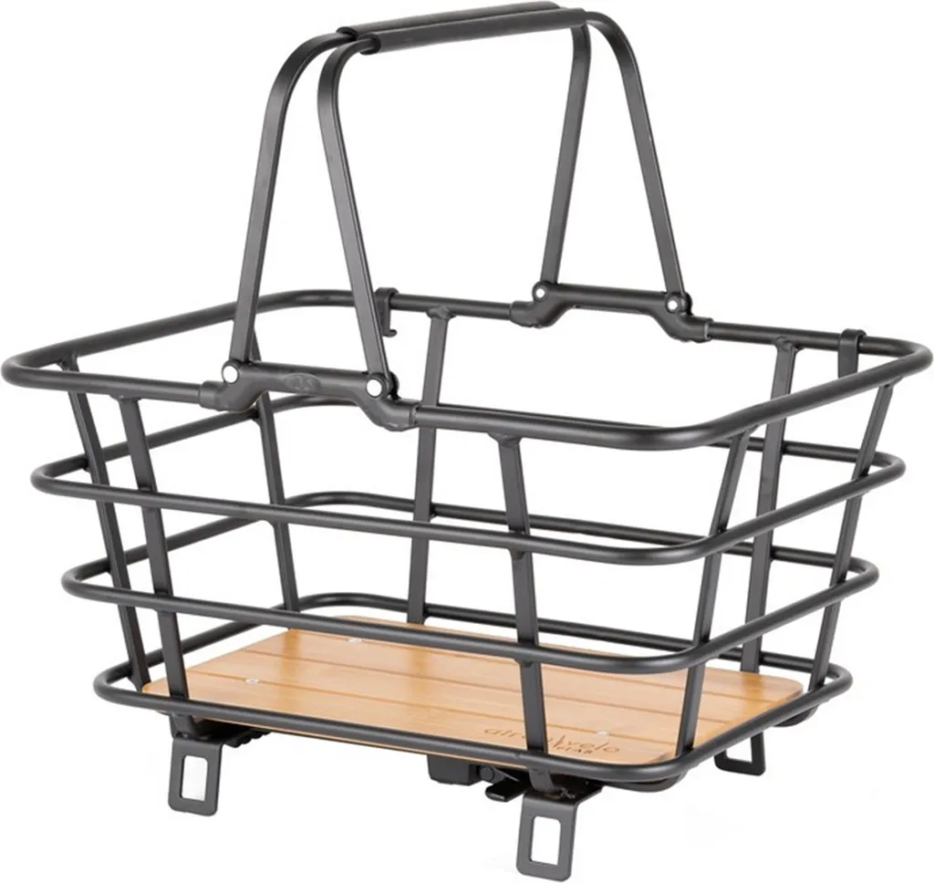 Panier de vélo rigide anti-renversement avec fond plat en bambou