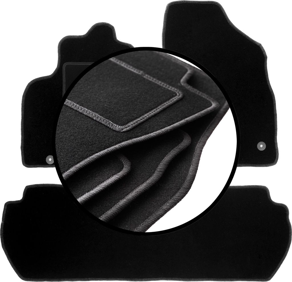 Komplettset Veloursmatten für: Citroen Berlingo II 5-Sitzer (2008-2018)