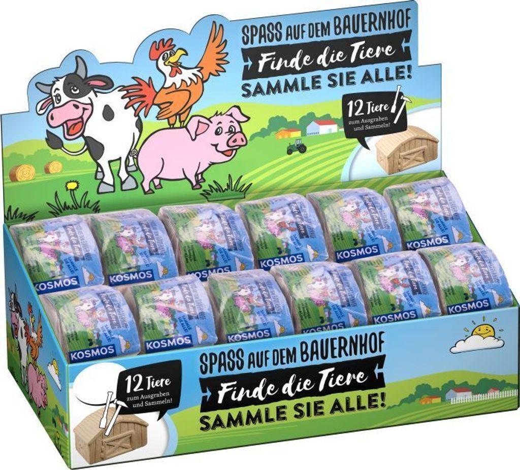 Miniausgrabung Farmtiere (24 Ex. im Disp