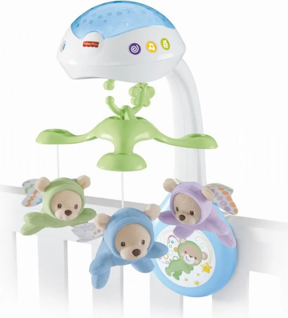 Mobile musical bébé avec projecteur et oursons Fisher-Price 3-en-1