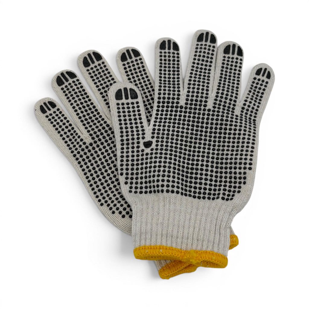 Arbeitshandschuhe Baumwolle 5 Paar PVC Noppen rutschfest Produktbild 