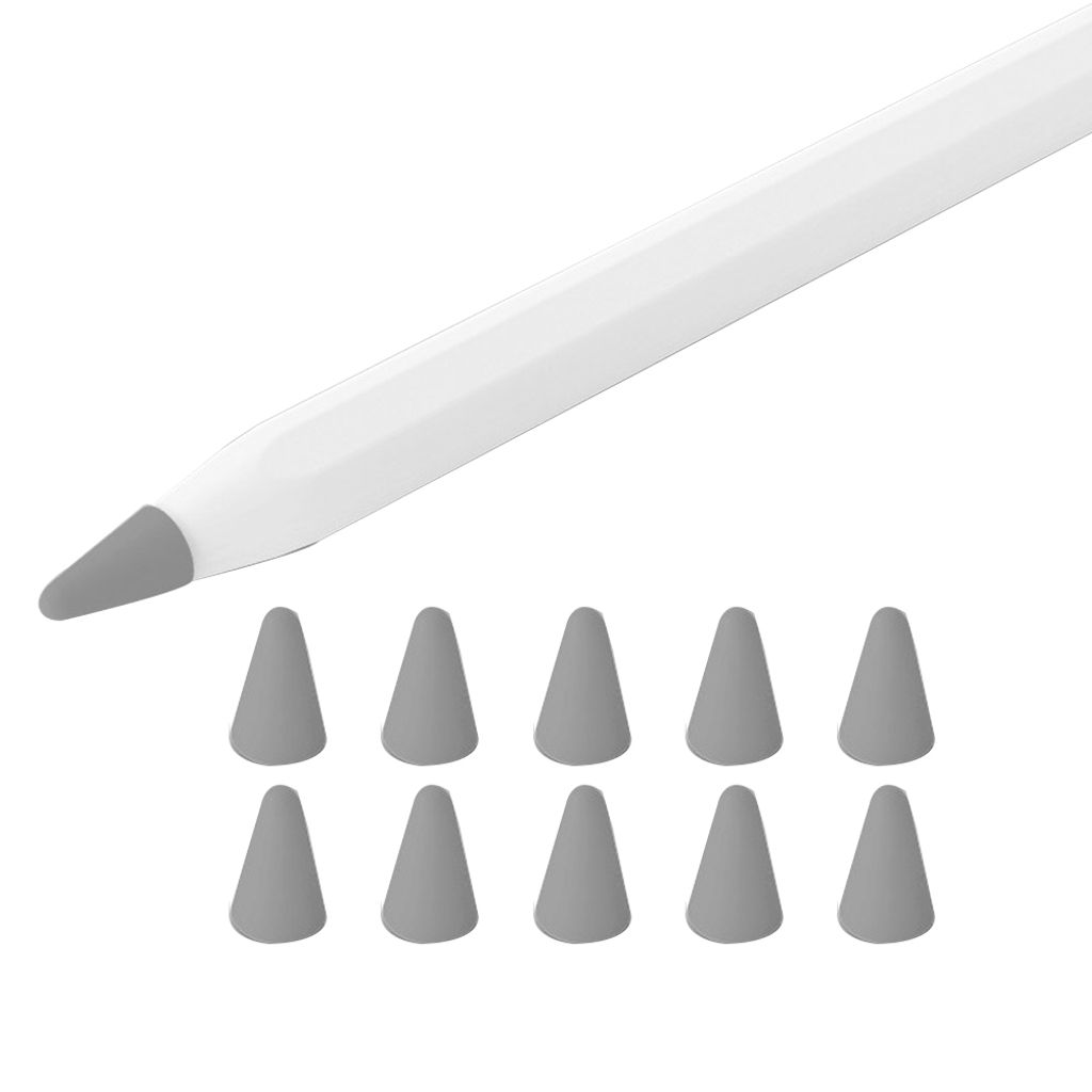 Spitze Hülle für Apple Pencil 2.und 1. Gen, 10 Pack Silikon Spitzen Zubehör Kompatibelgrau