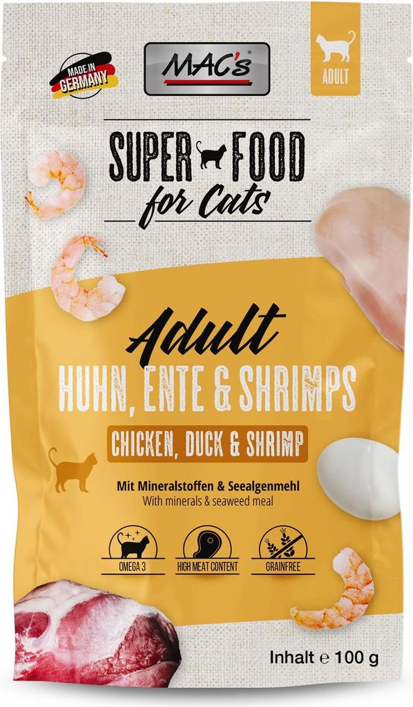 MAC's CAT - Pouch 12x100g | Huhn, Ente & Schrimps