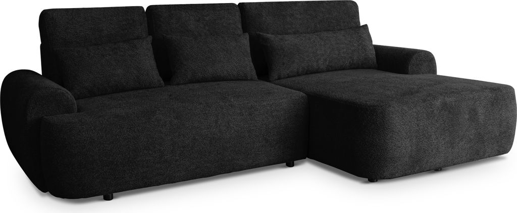 Robin Inspire Ecksofa Mit Schlaffunktion Bettkasten L Form Sofa Eckcouch Schlafcouch Freistehend Rechts Aldo Schwarz 266 x 160 x 87 cm